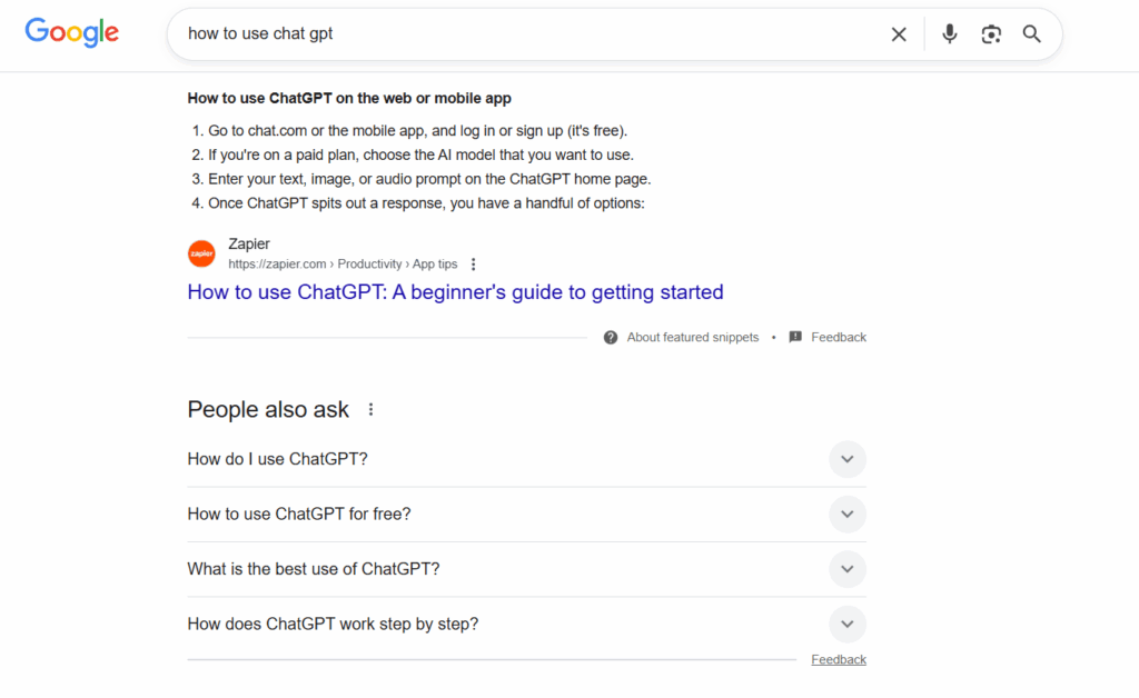 featured snippets sample