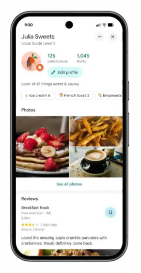 google review nickname screenshot sample on mobile for local seo trends