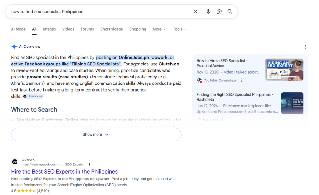 sample search triggering ai overview